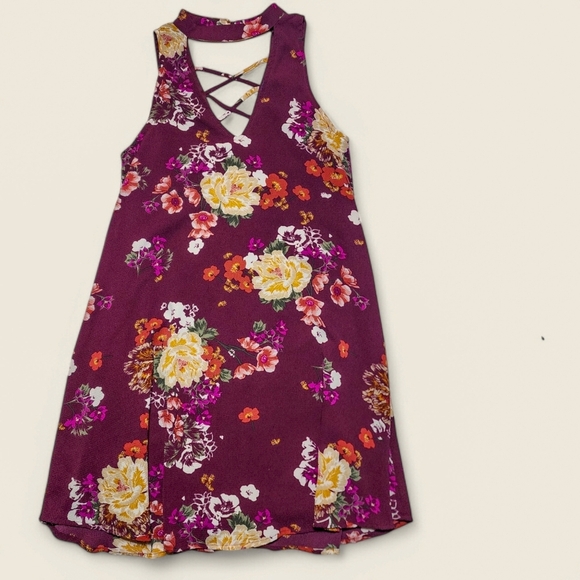 Blue Rain Floral Tank Dress – Size Small – Dark Purple Multicolor - Picture 1 of 6